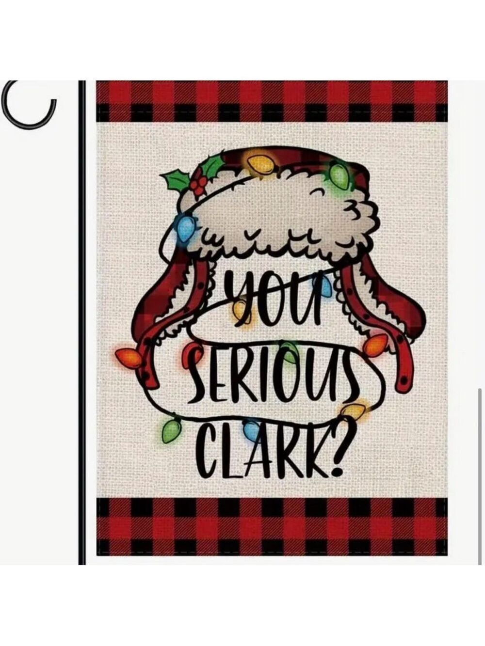 Holiday Garden Flag with Santa Hat Design
